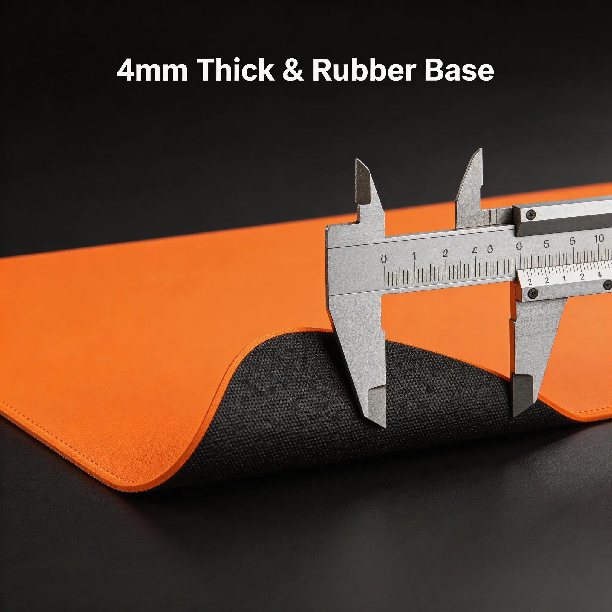 Premium Vibrant Orange Desk Mat with Stitched Edges, Non-Slip Base, Water-Resistant Surface for Office and Gaming, Easy to Clean