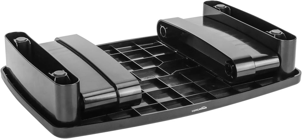 Height Adjustable Monitor Stand with Storage Organizer, 3-Level Stackable Design, Durable ABS Plastic, Supports up to 22 lbs, Suitable for Monitors and Laptops, Black