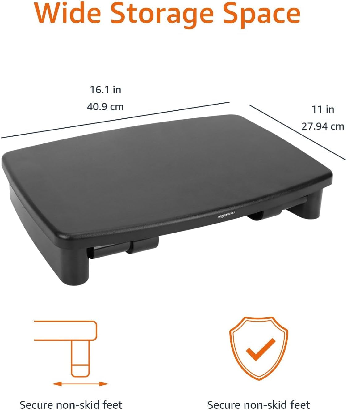 Height Adjustable Monitor Stand with Storage Organizer, 3-Level Stackable Design, Durable ABS Plastic, Supports up to 22 lbs, Suitable for Monitors and Laptops, Black
