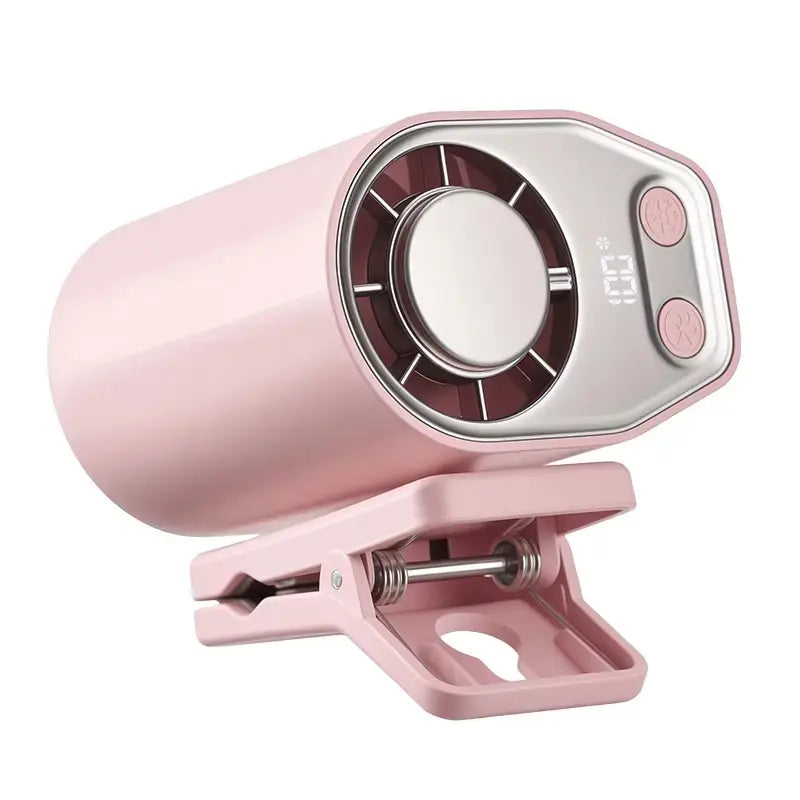 Joytutus 2026 Semiconductor Cooling Car Clip-On Fan with LED Display - 360° Rotation, 100 Speed Settings, USB Rechargeable, 16℃ Semi-Cooling, Wide Clamp, 20-Hour Battery Life, 3000mAh Battery