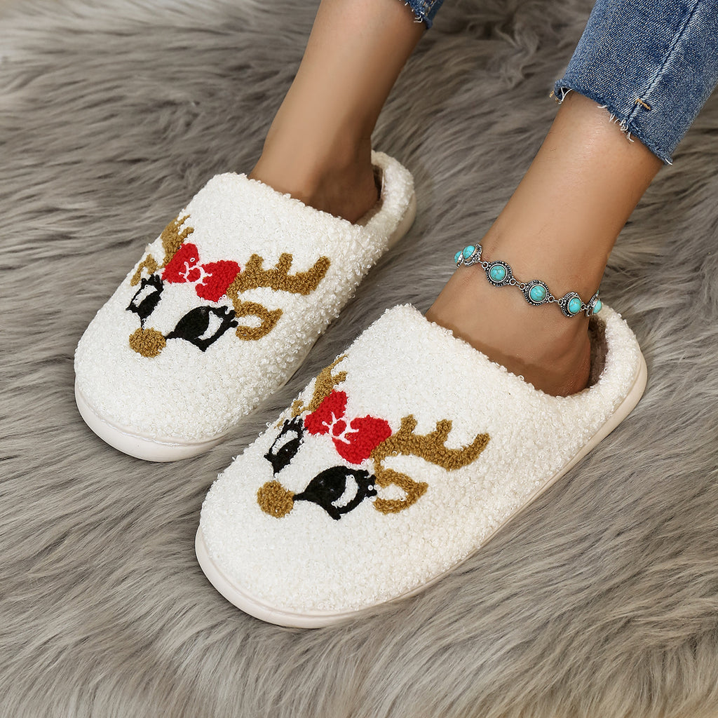 Indoor Christmas Home Slippers with Soft, Silent Bottom and Warmth