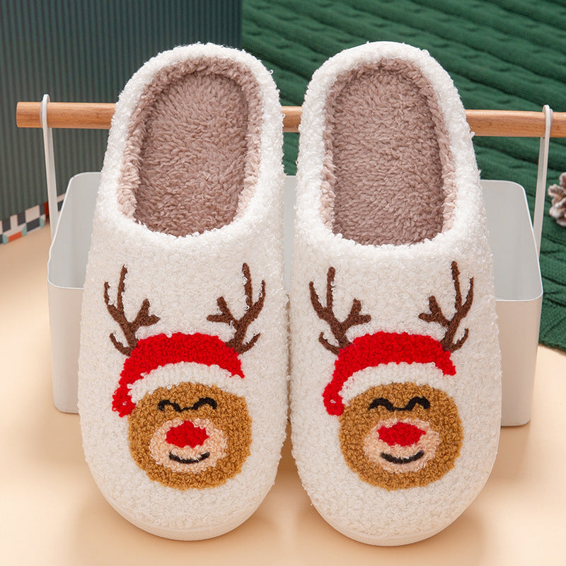 Indoor Christmas Home Slippers with Soft, Silent Bottom and Warmth