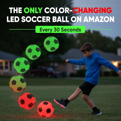 Glow in the Dark LED Soccer Ball, Color Changing Red & Green Football