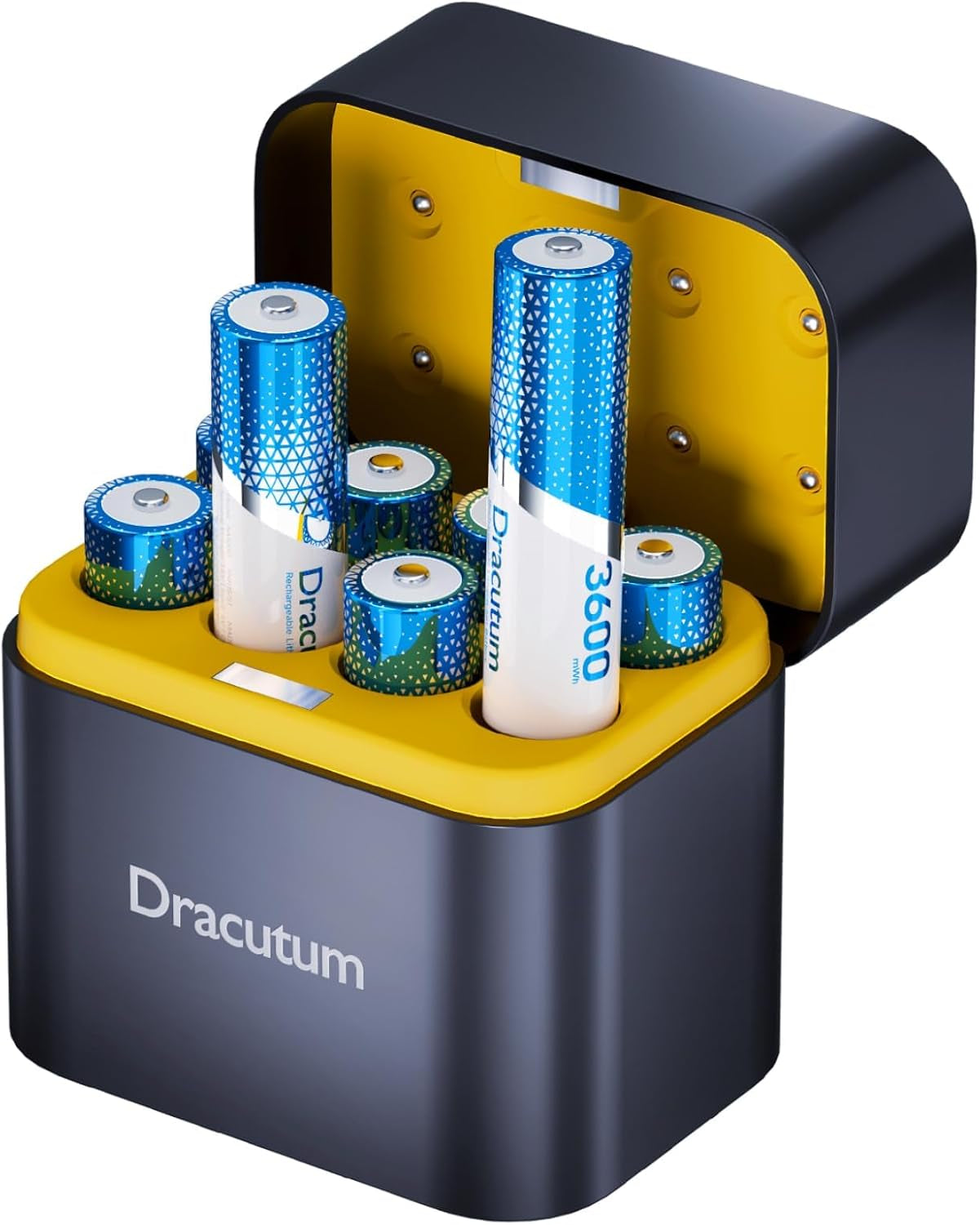 Rechargeable Lithium AA Battery 8-Pack with Charger, 1.5V 3600mWh Long-Lasting for Blink Cameras, Xbox Controllers, Trail Cameras, Toys, and Remote Controls