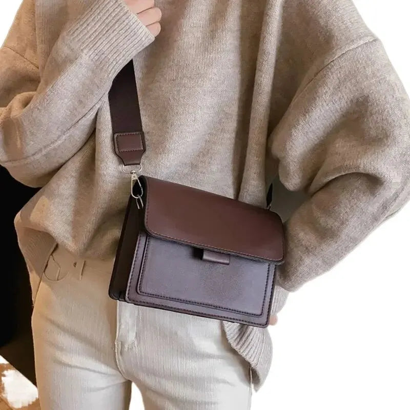 Elegant PU Leather Crossbody Bag for Women - Versatile Travel Handbag and Shoulder Messenger with Flap Closure